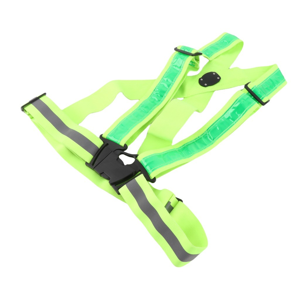 Running Gear Reflective - เสื้อกั๊กนิรภัย LED โพลีเอสเตอร์ใหม่ สีเขียว ชาร์จ USB