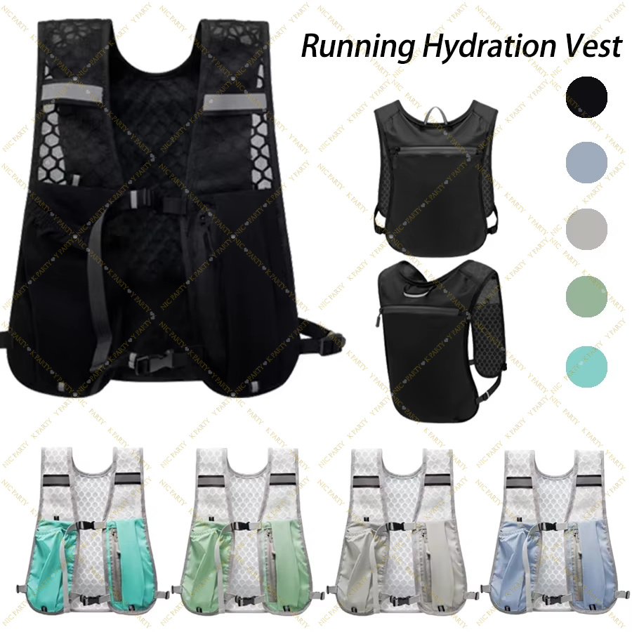 Running Gear Reflective - เสื้อกั๊กวิ่งเทรลสำหรับมาราธอน น้ำหนักเบา เหมาะสำหรับกิจกรรมกลางแจ้ง เดินป่า สะท้อนแสง มีช่องใส่ถุงน้ำและช่องใส่โทรศัพท์