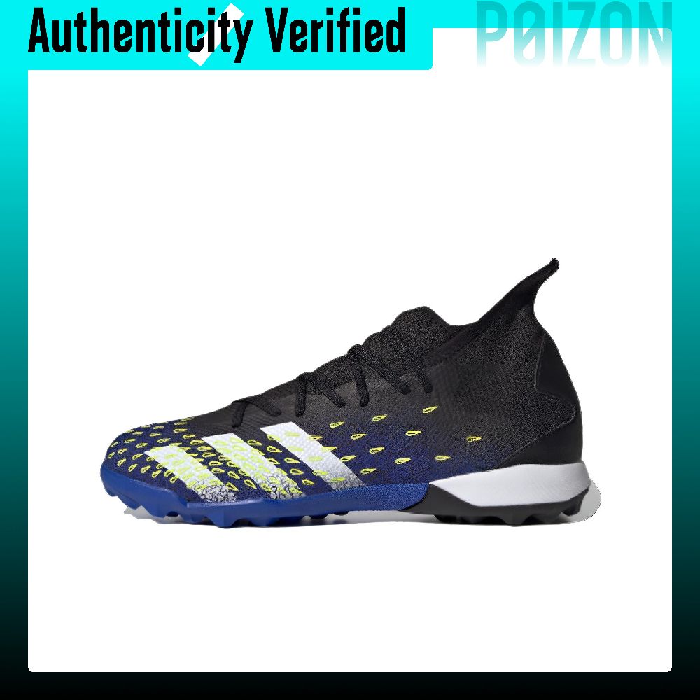Running Gear Adidas - อาดิดาส Predator Freak .3 TF รองเท้าฟุตบอลผ้าสำหรับสนามหญ้าเทียมผู้ชายสีดำสีน้ำเงินสีขาวสีเหลือง