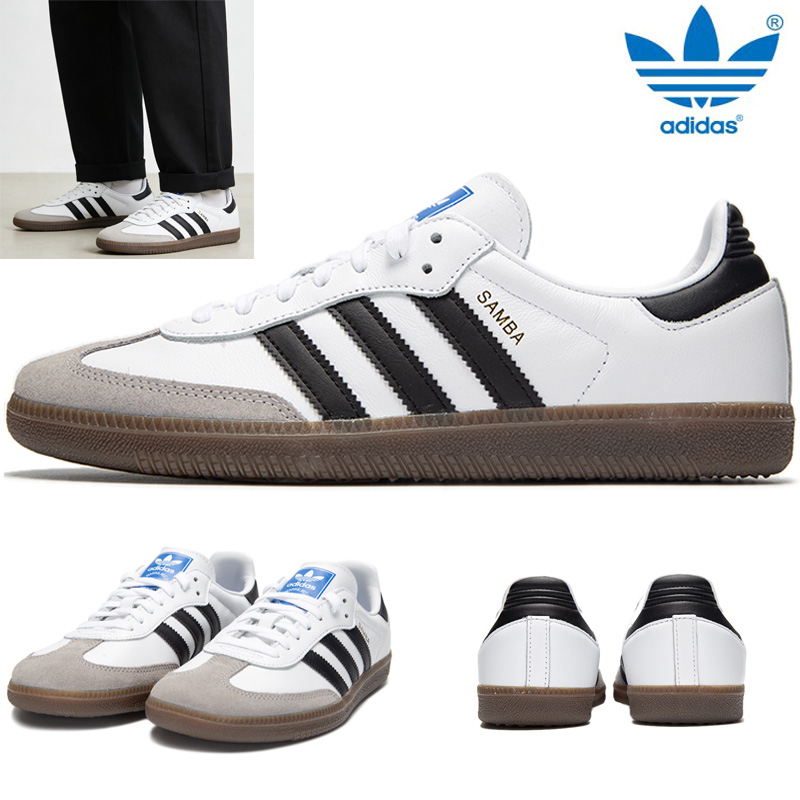 Running Gear Adidas - อาดิดาส ซัมบา ออริจินัลรองเท้าผู้ชายผู้หญิง OG รองเท้าผ้าใบส้นเตี้ยสบายกีฬารองเท้าลำลอง B75806