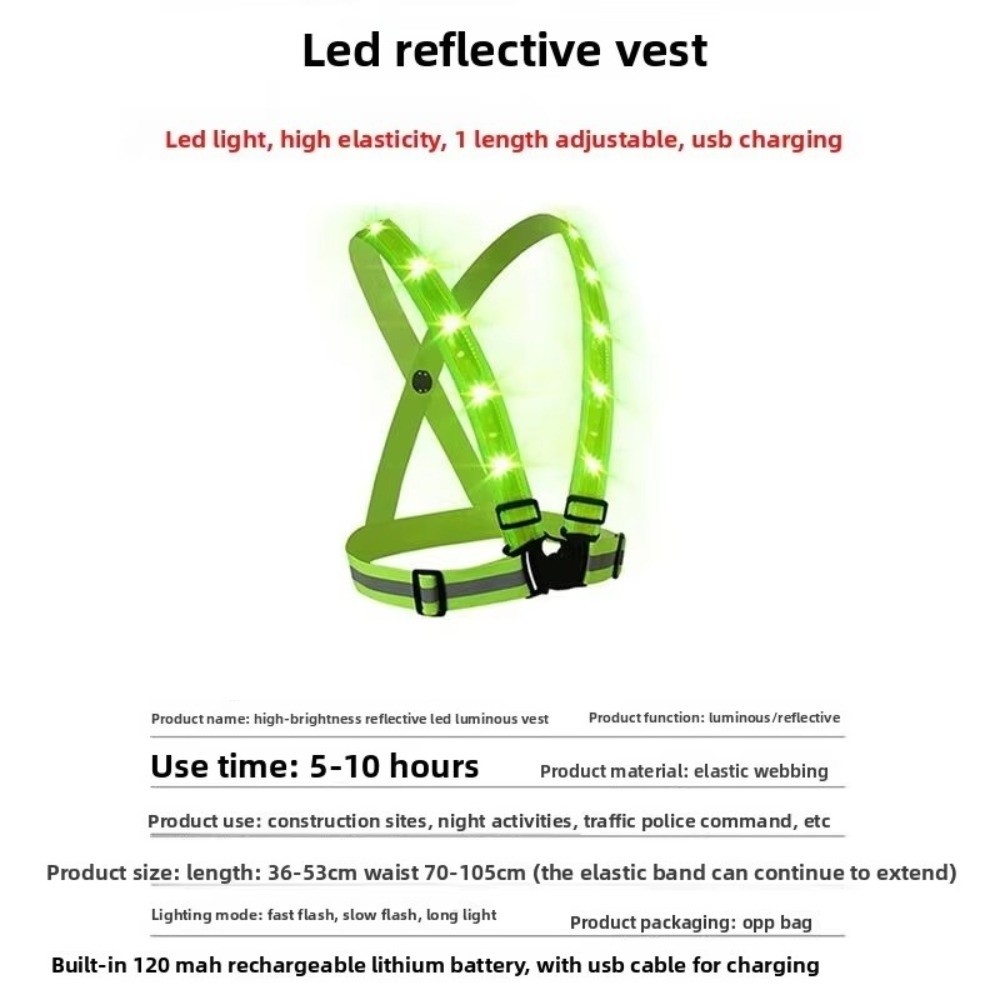 เสื้อกั๊กนิรภัย LED โพลีเอสเตอ - Running Gear Reflective บทวิจารณ์และราคา